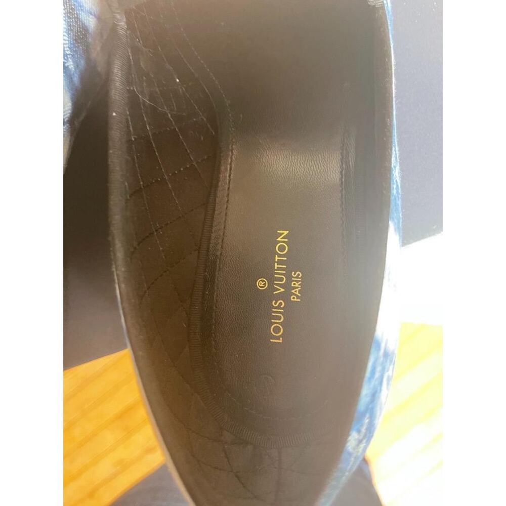 NEW LOUIS VUITTON Monogram Denim Tie Dye Mens Auteuil Slippers 7.5 Blue (800 - Picture 7 of 8